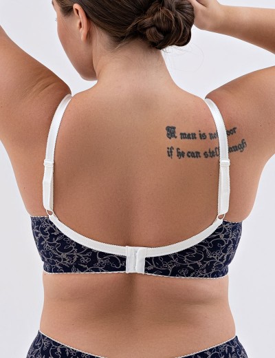 Хлопковый бюстгальтер без косточек Valmira 1201/C синий с молоком, Цвет: синий с молоком, Размеры: 85C, изображение 2