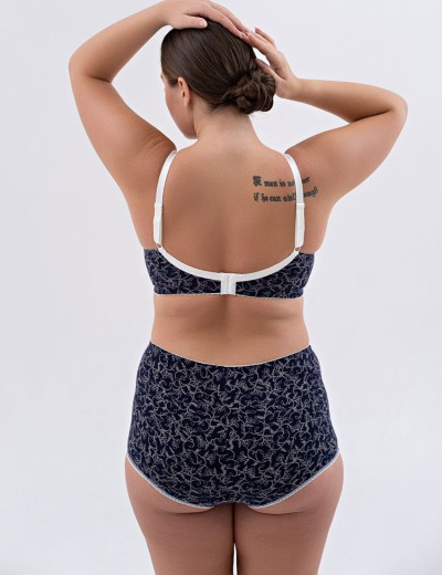 Хлопковый бюстгальтер без косточек Valmira 1201/C синий с молоком, Цвет: синий с молоком, Размеры: 85C, изображение 8