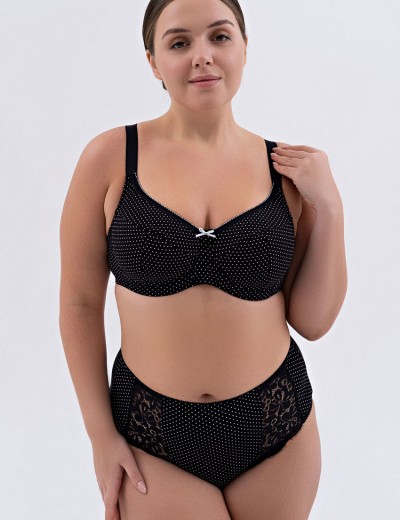 Высокие хлопковые трусы Valmira 2918/C черный в крапинку, Цвет: черный в крапинку, Размеры: 4XL, изображение 2