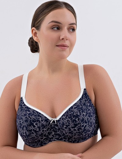 Натуральный бюстгальтер Valmira 1203/C синий с молоком, Цвет: синий с молоком, Размеры: 85C, изображение 3