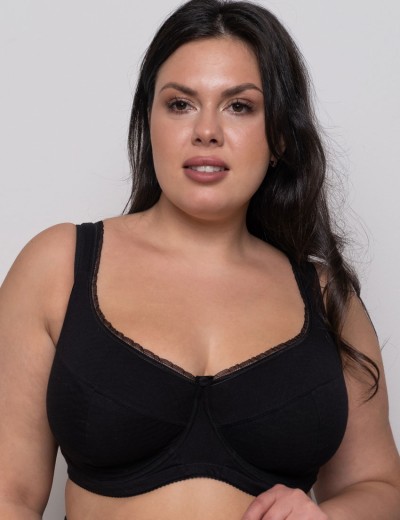 Хлопковый бюстгальтер на каркасах Valmira 1204 тисненый черный, Цвет: тисненый черный, Размеры: 80I, изображение 3