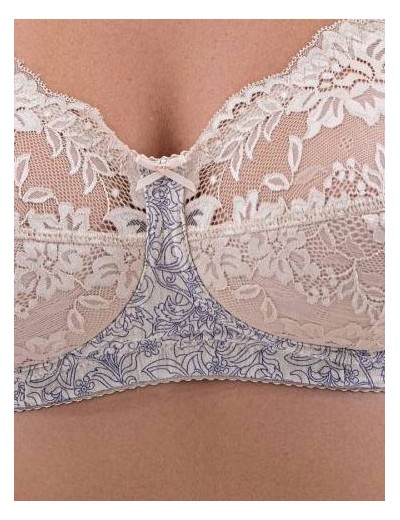 Хлопковый бюстгальтер без косточек Valmira 1205/G cиний меланж, Цвет: cиний меланж, Размеры: 80E, изображение 5