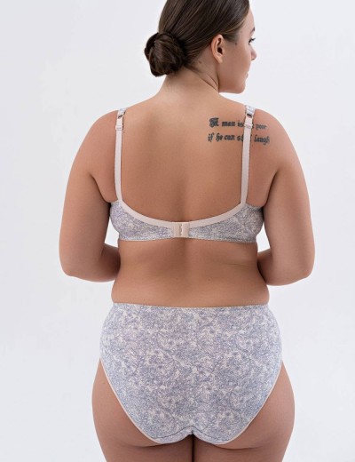 Хлопковый бюстгальтер без косточек Valmira 1205/G cиний меланж, Цвет: cиний меланж, Размеры: 80E, изображение 7