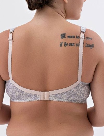 Хлопковый бюстгальтер без косточек Valmira 1205/G cиний меланж, Цвет: cиний меланж, Размеры: 80E, изображение 2