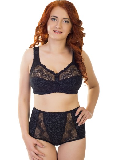 Высокие хлопковые трусы Valmira 2918/C черный с серым, Цвет: черный с серым, Размеры: XL, изображение 3