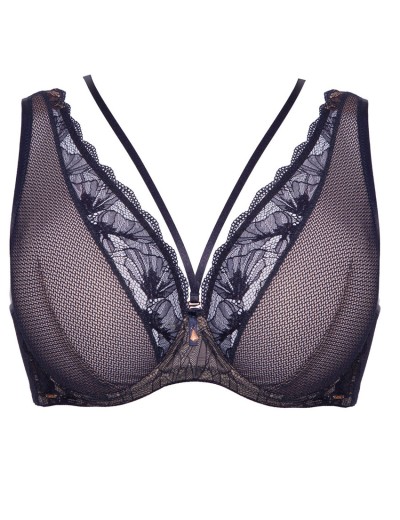 Бюстгальтер бралетт на большую грудь Alles VOLARE M Plus BRALETTE темно-синий, Цвет: темно-синий, Размеры: 100F, изображение 8