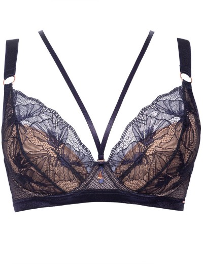 Кружевной бюстгальтер пуш-ап Alles VOLARE P-UP темно-синий, Цвет: темно-синий, Размеры: 70B, изображение 6