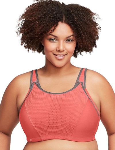 Спортивный бюстгальтер для фитнеса Glamorise GI9167 коралл, Цвет: коралл, Размеры: 100B, изображение 5