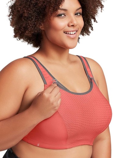 Спортивный бюстгальтер для фитнеса Glamorise GI9167 коралл, Цвет: коралл, Размеры: 100B, изображение 3