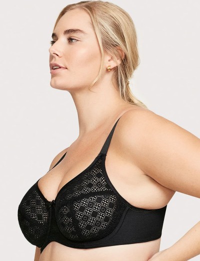 Бюстгальтер мягкий кружевной Glamorise GI9855 черный, Цвет: черный, Размеры: 85E, изображение 3