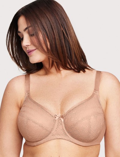 Бюстгальтер мягкий кружевной Glamorise GI9855 кофе с молоком, Цвет: кофе с молоком, Размеры: 85G, изображение 4