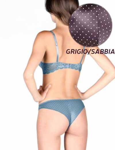 Комплект пуш-ап и бразилиана Lormar ALINE Ali51106 V-bra grigio/sabbia, Цвет: grigio/sabbia, Размеры: 65B, изображение 2