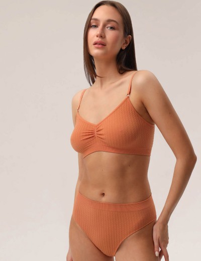 Топ на тонких бретелях MY BR641 caramel, Цвет: оранжевый, Размеры: L, изображение 2