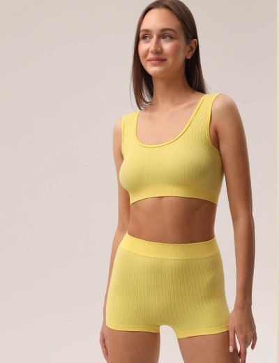 Трусы шорты с высокой посадкой MY BX326 melon, Цвет: желтый, Размеры: S, изображение 2