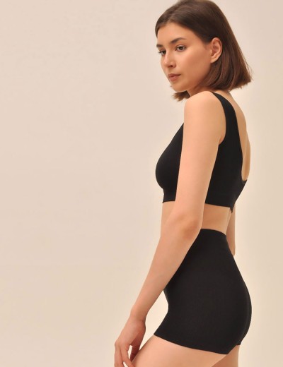 Трусы шорты с высокой посадкой MY BX326 nero, Цвет: черный, Размеры: S, изображение 3