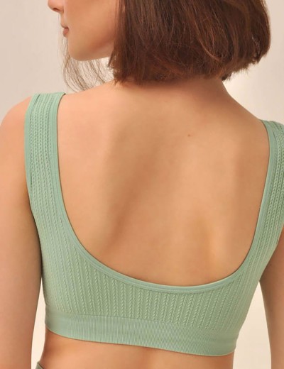 Топ в рубчик на широких бретелях MY BR495 mint, Цвет: мята, Размеры: L, изображение 2
