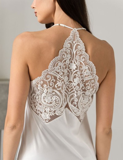 Длинная шелковая сорочка Mia-Amore MARJORY 3968 белый, Цвет: белый, Размеры: L, изображение 2