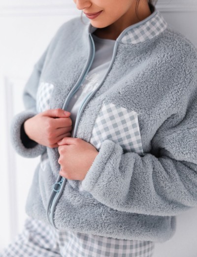 Плюшевая толстовка на молнии Sensis DESIRE, Цвет: серый, Размеры: S/M, изображение 2