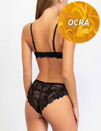 Комплект Sielei BERRIES 7422+7425 балконет и слипы ocra, Цвет: ocra (желтый), Размеры: 85B, изображение 2