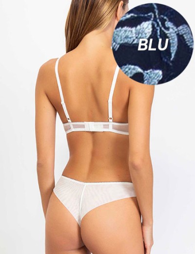 Комплект Sielei MILK DROP 7434+7437 пуш-ап бразилиана blu, Цвет: blu (синий), Размеры: 75B, изображение 2