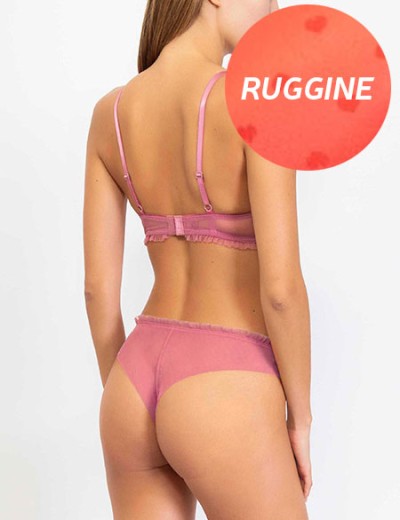 Комплект Sielei HEART GLOSS 7414+7417 пуш-ап бразилиана ruggine, Цвет: ruggine (коралл), Размеры: 75B, изображение 2