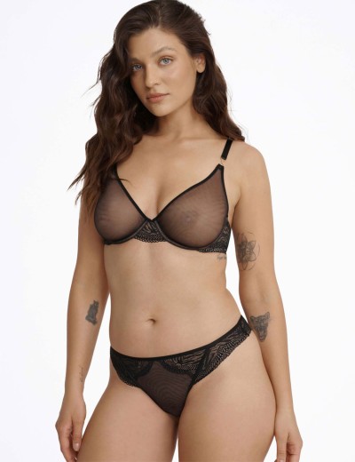 Прозрачный бюстгальтер Esotiq IVETTE 40891 черный, Цвет: черный, Размеры: 75D, изображение 6