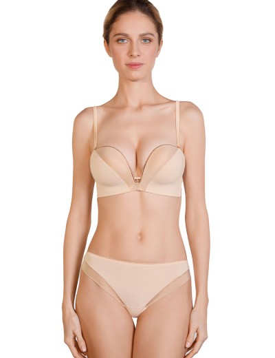 Бюстгальтер планж супер пуш-ап Mioocchi CRYSTALL 7737 cipria, Цвет: cipria (пудровый), Размеры: 75A, изображение 4