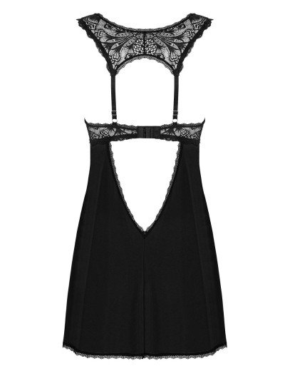 Черная сорочка + трусики Obsessive DONNA DREAM BABYDOLL, Цвет: черный, Размеры: XS/S, изображение 5