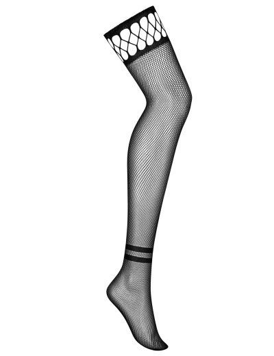 Чулки в сетку под пояс Obsessive S826, Цвет: черный, Размеры: S/M/L, изображение 4