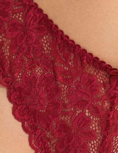 Кружевные трусы стринги Simona M 003 румба, Цвет: румба, Размеры: 2XL, изображение 2