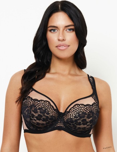 Бюстгальтер на большую грудь Subtille LEONA soft full cup, Цвет: черный+телесный, Размеры: 65G, изображение 3