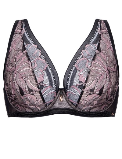Кружевной бюстгальтер Alles GLOSSY IRIS M BRALETTE black/pink, Цвет: черный, Размеры: 70C, изображение 8