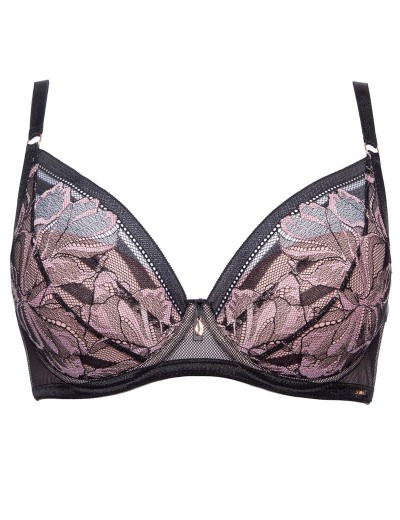 Бюстгальтер пуш-ап Alles GLOSSY IRIS P-UP black/pink, Цвет: черный, Размеры: 70C, изображение 7