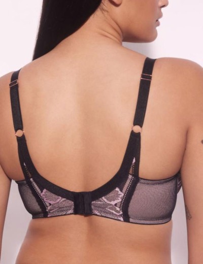Бюстгальтер балконет Alles GLOSSY IRIS U/W black/pink, Цвет: черный, Размеры: 80E, изображение 2
