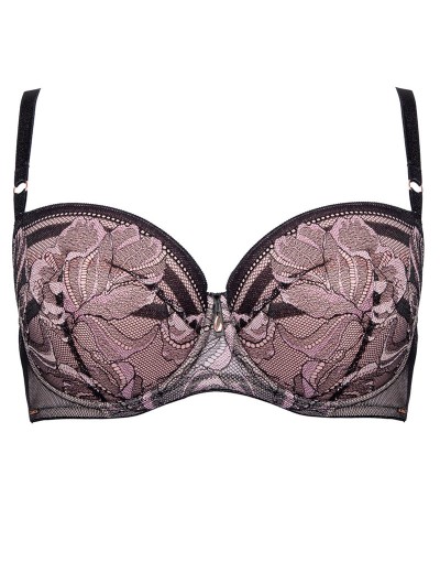 Бюстгальтер балконет Alles GLOSSY IRIS U/W black/pink, Цвет: черный, Размеры: 80E, изображение 8