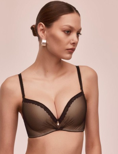 Бюстгальтер супер пуш-ап Alles NOCTURN 02 super P-UP черный, Цвет: черный, Размеры: 70E, изображение 3