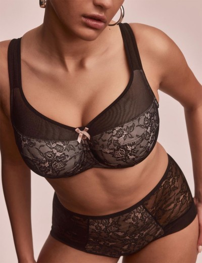 Бюстгальтер мягкий Alles SCARLET M черно-розовый, Цвет: черно-розовый, Размеры: 80D, изображение 4