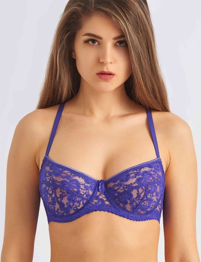 Бюстгальтер с мягкими кружевными чашками Lina A 6010 южная ночь, Цвет: южная ночь, Размеры: 75D, изображение 3