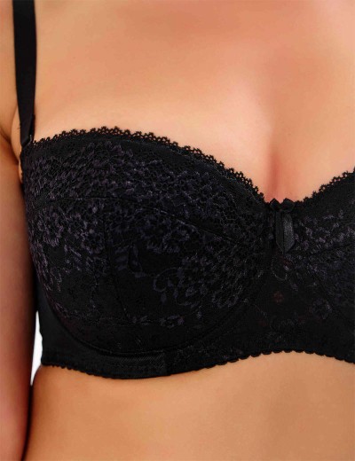 Бюстгальтер балконет анжелика Lina A 6035 черный, Цвет: черный, Размеры: 70G, изображение 3