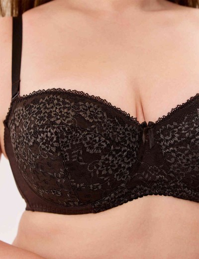 Бюстгальтер балконет анжелика Lina A 6035 коричневый, Цвет: коричневый, Размеры: 85E, изображение 4