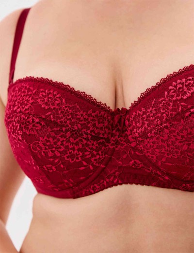 Бюстгальтер балконет анжелика Lina A 6035 румба, Цвет: румба, Размеры: 90D, изображение 4