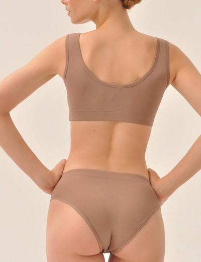 Хлопковые трусы слипы MY DS100 капучино, Цвет: коричневый, Размеры: XL, изображение 2