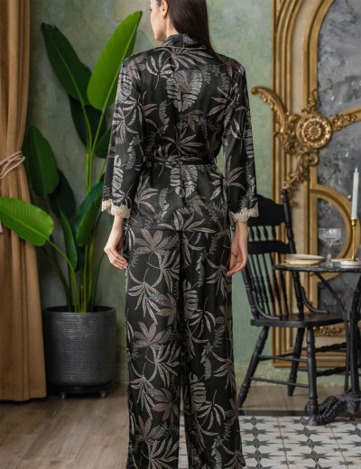 Шелковый костюм тройка Mia-Amore ALYSSON 4036, Цвет: черный, Размеры: M, изображение 4