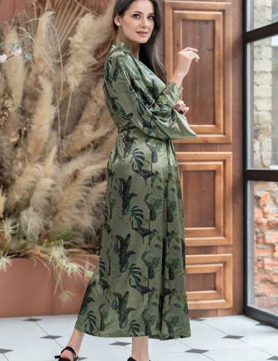 Длинный халат-кимоно Mia-Amore TEANA 4009, Цвет: оливковый, Размеры: 2XL/3XL, изображение 2