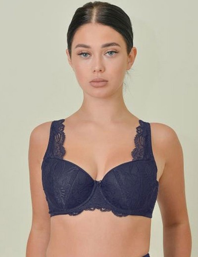 Бюстгальтер балконет тюльпан VOVA LAURA V32526 темно-синий, Цвет: темно-синий, Размеры: 80F, изображение 3