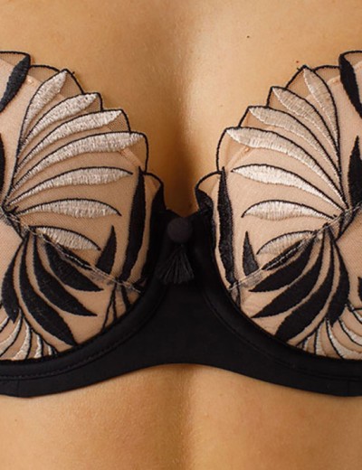 Бюстгальтер на поролоне Coquette Revue SAUVAGE 89128-18, Цвет: телесный с черным, Размеры: 90C, изображение 4