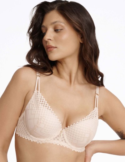 Бюстгальтер балконет пуш-ап Esotiq INNOCENT 40902 светло-бежевый, Цвет: светло-бежевый, Размеры: 70E, изображение 3
