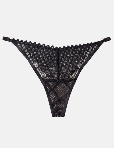 Кружевные трусики стринги Esotiq INNOCENT 40903 черный, Цвет: черный+серый, Размеры: M, изображение 5