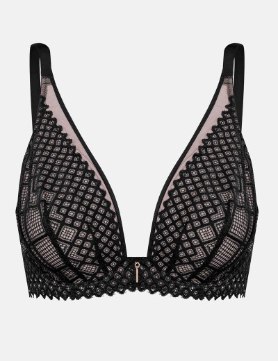 Мягкий кружевной бюстгальтер Esotiq INNOCENT 41184 черный, Цвет: черный+серый, Размеры: 70E, изображение 7