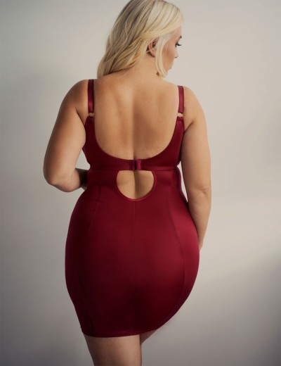 Сексуальная сорочка с чашками Kris Line RUBIN halka soft full cup, Цвет: гранат, Размеры: 65JJ, изображение 2